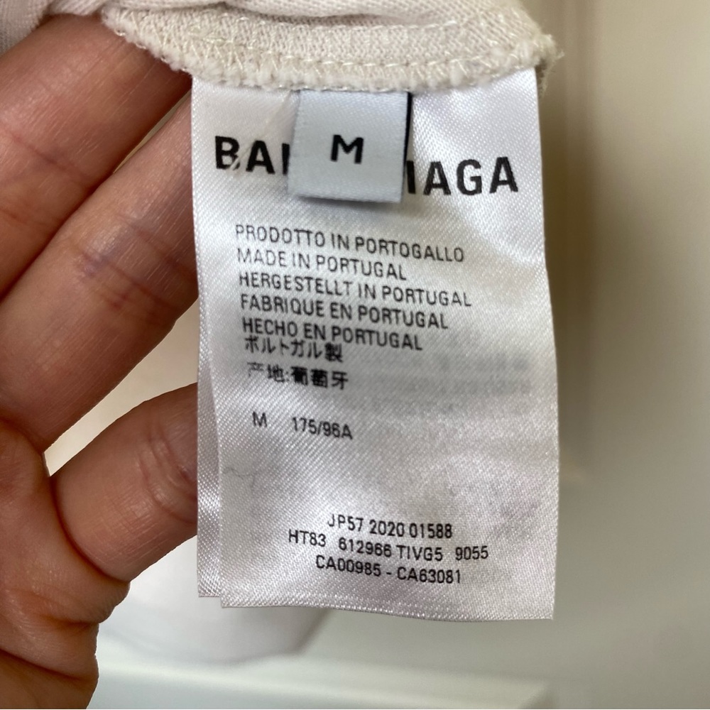 Authentic Balenciaga Back T Shirt Cream Size Medium - Picture 8 of 14